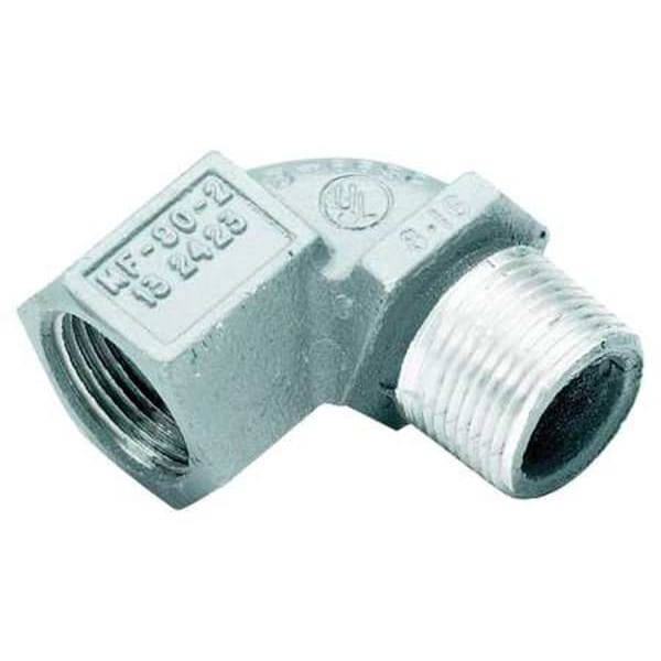 Hubbell Killark IMC 90 Deg Elbow, 3/4 in, Threaded, Aluminum, Powder Coated, Gray - MF-90-2WW