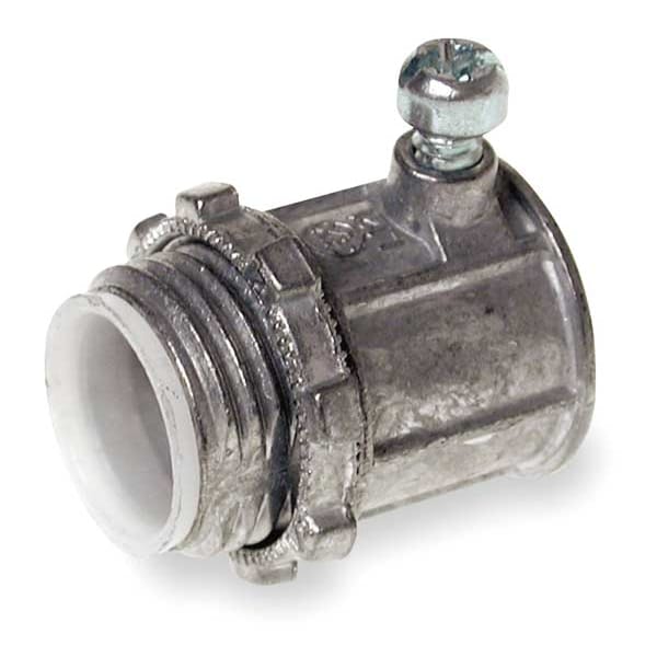 Zoro Select EMT Grounding Connector, 2 in, Set Screw, Zinc Alloy, Plain - 3LT79