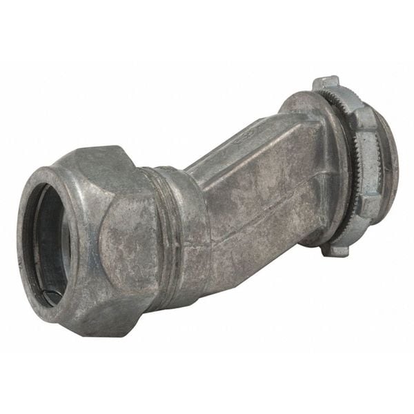 Raco EMT Connector, 1/2 in, Compression, Die Cast Zinc, Plain - 1952