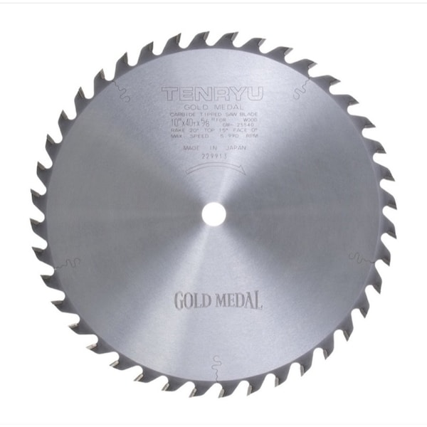 Tenryu 10in Gold Medal Woodworking Blade 40T 5/8in Arbor - GM-25540