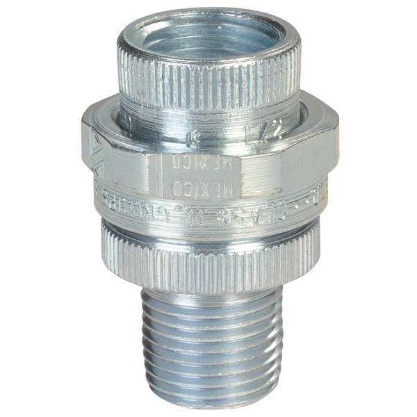 Appleton Electric Rigid Union, 1/2 in x 3/4 in, Threaded, Aluminum, Painted, Silver - UNY75-50NR-A