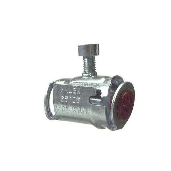 Halex Conduit Fitting Connector, 3/8 in, Snap-In, Steel, Red - 26571