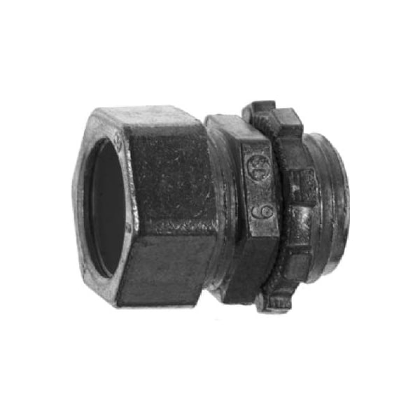 Halex EMT Connector, 3/4 in, Compression, Die Cast Zinc, PVC Coated - 22212