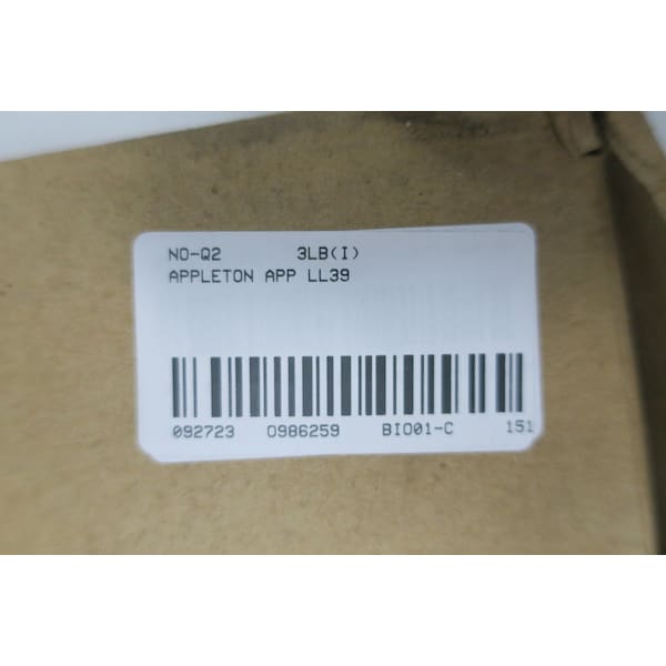 Appleton Electric UNILET FM9 ALUMINUM LL 1IN CONDUIT OUTLET BODIES AND Box, 5PK - APP LL39
