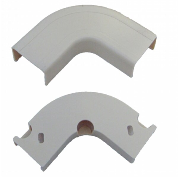 Cable Wholesale 90 Deg Flat Elbow Raceway, 31R3 Series, White - 31R3-001WH