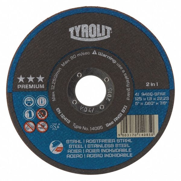 Rueda de corte Radiac Abrasives, T1, 6" x 7/8", 46 granos, paquete de 25 - 34331319