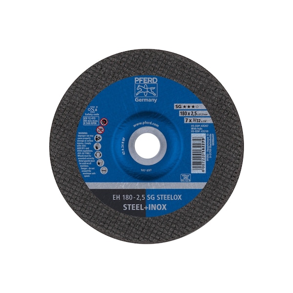 Rueda de corte Pferd de 7" x 3/32", 7/8" A.H. - SG STEELOX - Tipo 27 - 63207