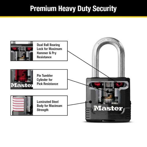 Master Lock Master Lock Magnum 1-7/8 in. H X 1-3/16 in. W X 1-3/4 in. L Steel Ball Bearing Outdoor Padlock - M115XTRILFCCSEN