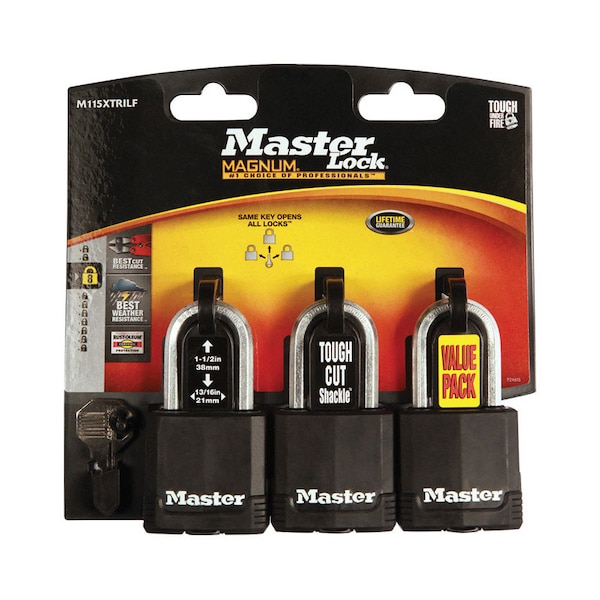 Master Lock Master Lock Magnum 1-7/8 in. H X 1-3/16 in. W X 1-3/4 in. L Steel Ball Bearing Outdoor Padlock - M115XTRILFCCSEN
