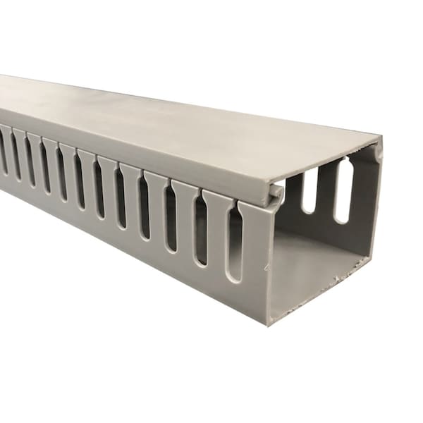 Kable Kontrol PVC Open Slot Wire Duct - 3" x 2" x 6.5' L - 8 pcs - Gray - PFOS3X2S