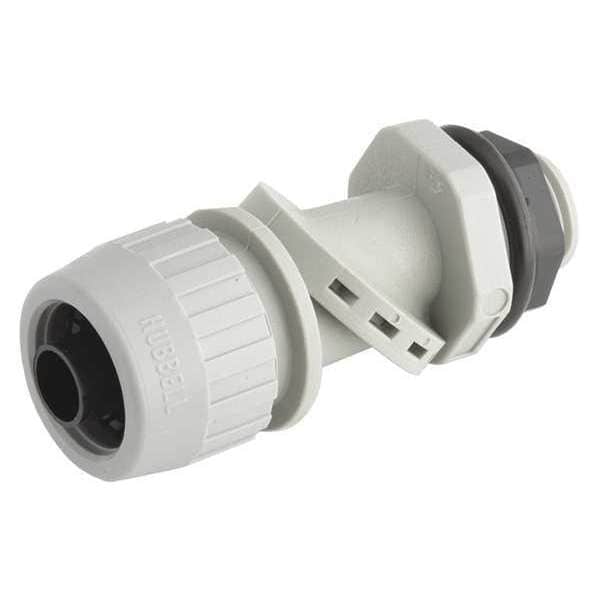 Raco Conduit Fitting Connector, 1 in, Liquid-Tight, Nylon, Electro Zinc Plated, Gray - 4734