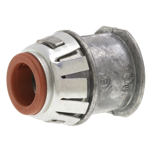 Bridgeport Fittings Flexible MC Connector, 3/8 in, Push-On, Die Cast Zinc, Zinc Plated - SG38ASP