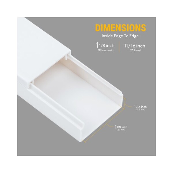 Fleming Supply Cable Concealer III On-Wall Cord Cover Raceway Kit - Cable Management System by Fleming Supply - 548302ABG