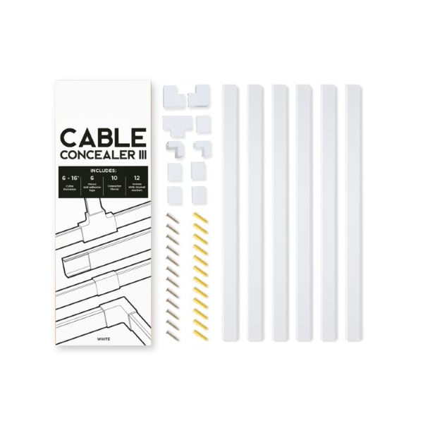 Fleming Supply Cable Concealer III On-Wall Cord Cover Raceway Kit - Cable Management System by Fleming Supply - 548302ABG