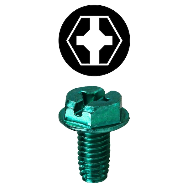 Dottie L.H. Dottie #10-32 x 3/8'' Hex Head Phillips Ground Screw w/ Thread Cutting Point (Tuff Pack), 500PK - 1032TCTP