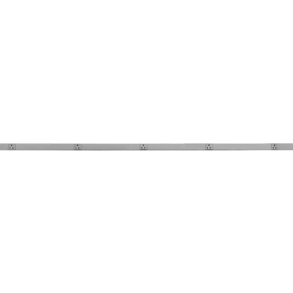 Hubbell Wiring Device-Kellems Metal PlugTrak, 20A 125V, 1 Circuit, 6 Receptacle, 6' Length, Gray - HBL24GB612GY