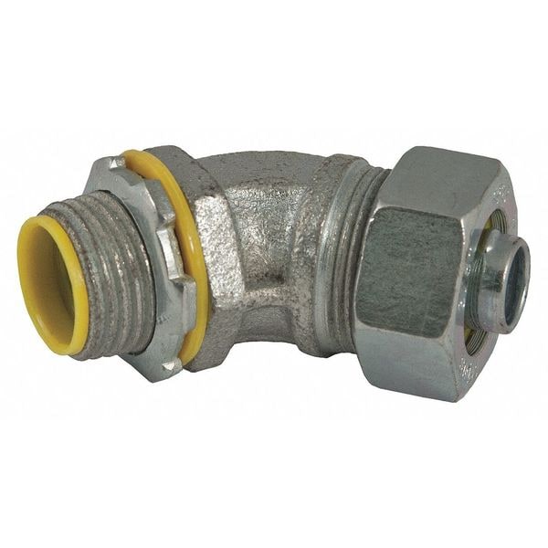 Raco Conduit Fitting Connector, 2 in, Liquid-Tight, Steel, Zinc Plated, Gray - 3568