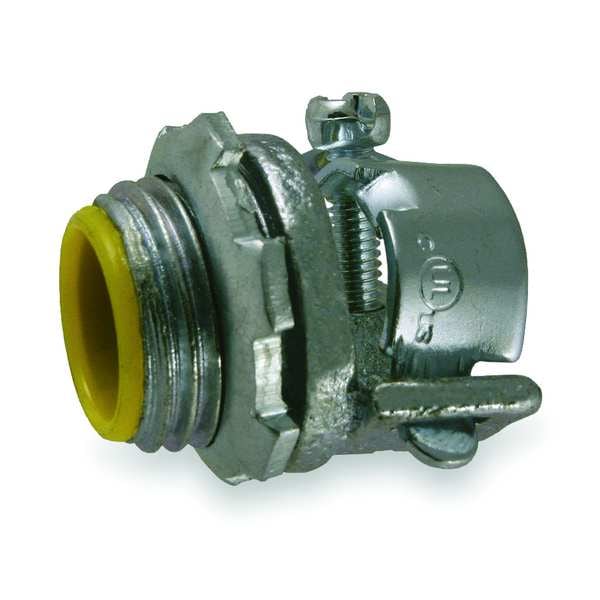 Raco Conduit Fitting Grounding Connector, 3/4 in, Push-On, Iron, Polished, Gray; Yellow - 3303