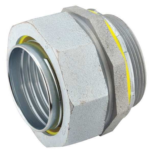 Raco Conduit Fitting Connector, 4 in, Liquid-Tight, Steel, Electro Zinc Plated, Gray - 3416