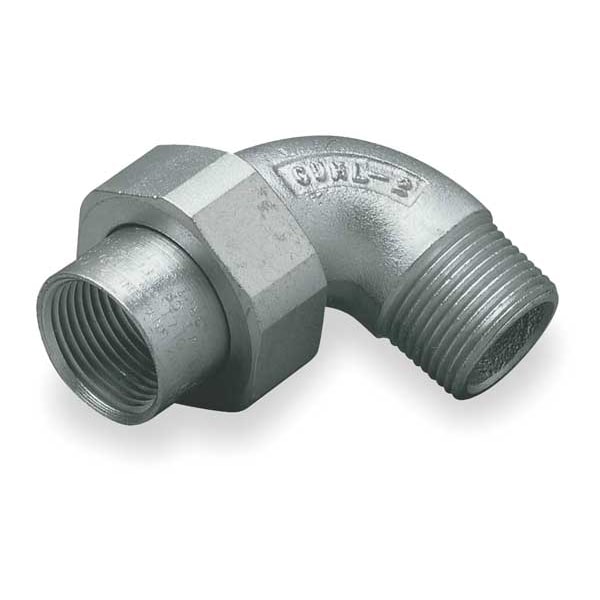 Hubbell Killark IMC Union, 1/2 in, Threaded, Steel, Plain, Gray - GUML-1MWW