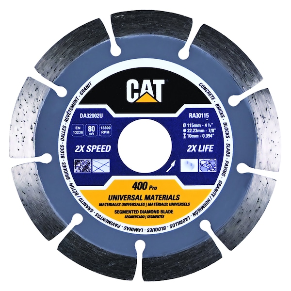 Caterpillar 400 Pro Segmented Universal Building Products Diamond Blade 4 1/2-In - 115mm - DA32002U