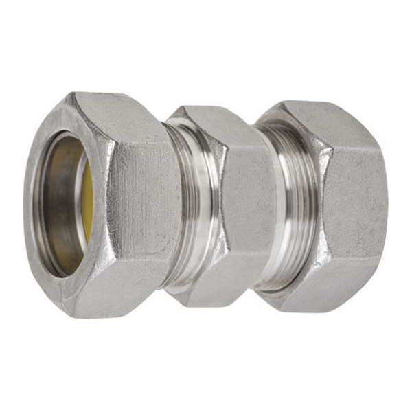 Calbrite RMC Coupling, 3/4 in, Compression, 316 Stainless Steel, Polished, Silver - S60700CC00
