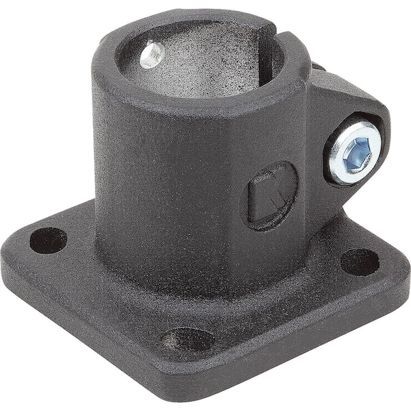 Kipp Tube Clamp W. Foot For Linear Actuator, Type=30, Aluminum Black Powder-Coated, Comp:Steel - K0499.30