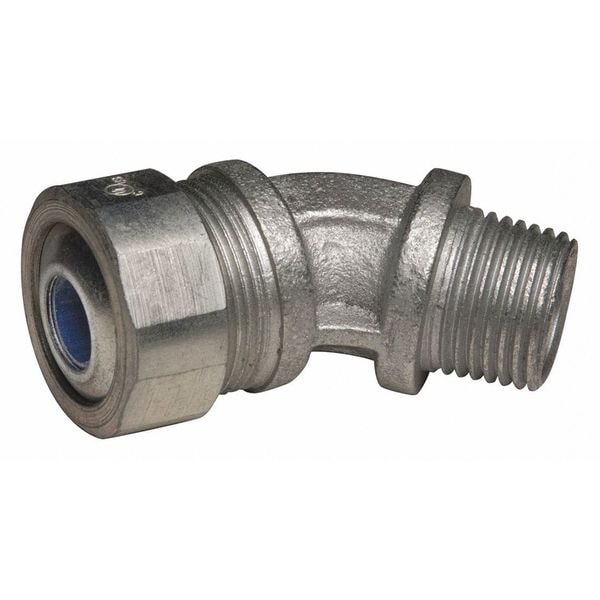 Raco Conduit Fitting Cordgrip, 1/2 in, Malleable Iron, Zinc Plated, Blue - 3745-2