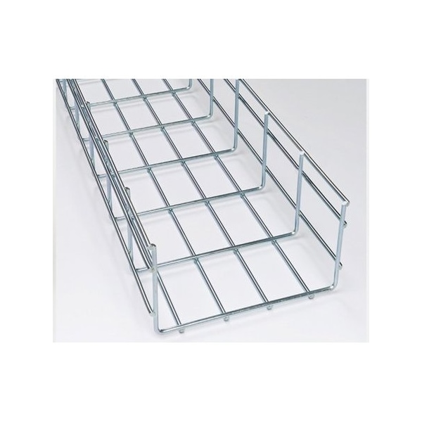 Kable Kontrol Wire Mesh Cable Tray Straight Section, Electro-Zinc Resistant Steel, 6in W x 4in D x 5ft L, Chrome - KK-6X4X5-EZ
