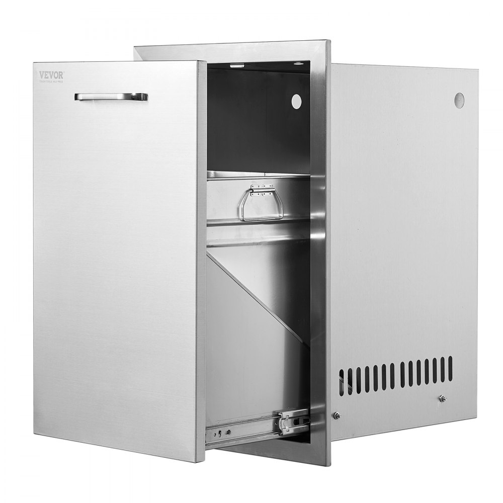 VEVOR Outdoor Kitchen Propane Tank Drawer 16Wx22Hx16D Inch Stainless Steel Pull Out Trash Drawer with Handle for Outdoor Kitchen BBQ Island - CTGQGCTG000000001V0