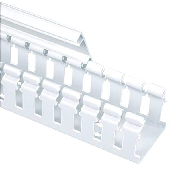 Panduit Wire Duct, Wide Slot, White, L 6 Ft - H2X3WH6