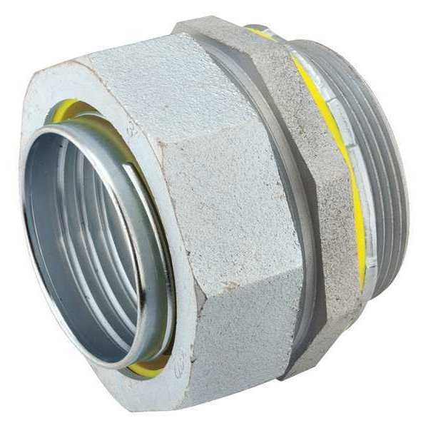 Raco Conduit Fitting Connector, 3/8 in, Liquid-Tight, Steel, Electro Zinc Plated, Gray - 3401