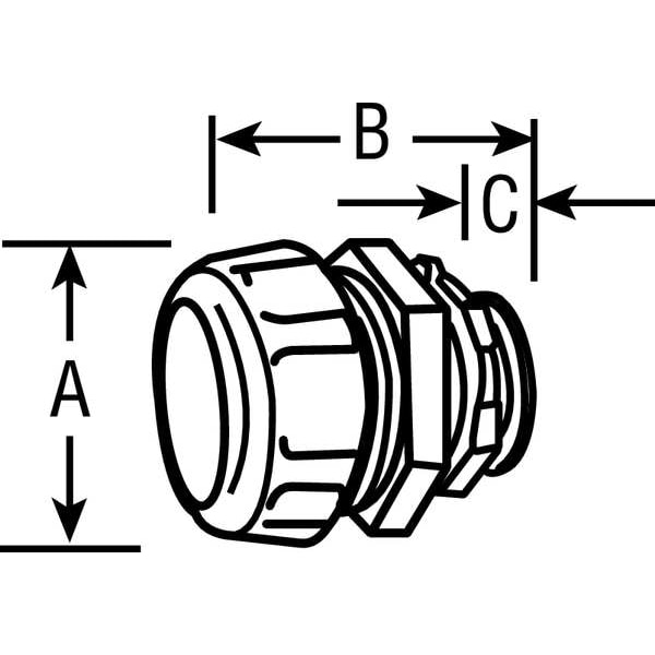 Raco Conduit Fitting Connector, 3/8 in, Liquid-Tight, Steel, Electro Zinc Plated, Gray - 3401