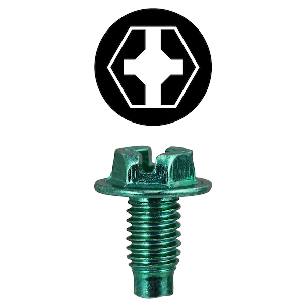 Dottie L.H. Dottie #10-32 x 3/8'' Hex Head Phillips Ground Screw w/ Leader Point (Tuff Pack), 500PK - 1032GTP