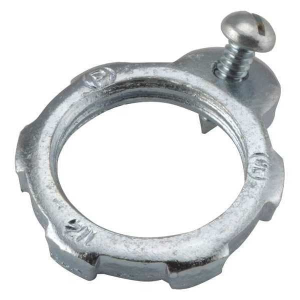 Raco IMC Locknut, 1-1/4 in, Threaded, Steel, Zinc Plated, Gray - 1245