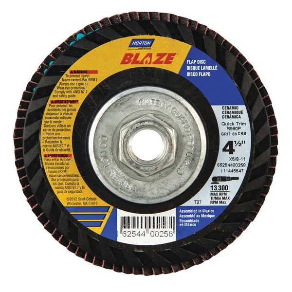 Disco de láminas Norton Abrasives, 5 pulgadas x 120 granos, 7/8 - 66254400519.