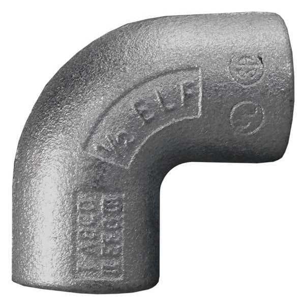 Appleton Electric IMC 90 Deg Elbow, 1 in, Threaded, Iron, Electro Zinc Plated, Silver - ELF90-100