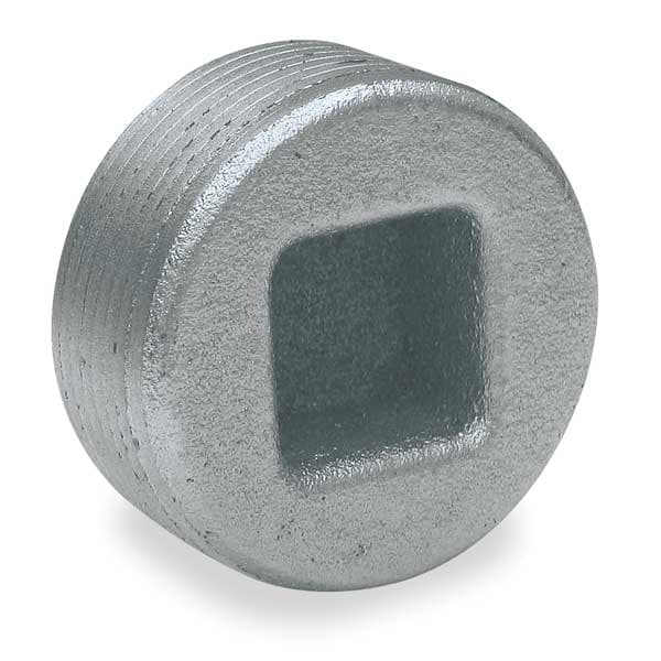 Hubbell Killark Haz Loc Plug, 1-1/2 in, Threaded, Iron, Zinc Plated, Gray - PLUG5
