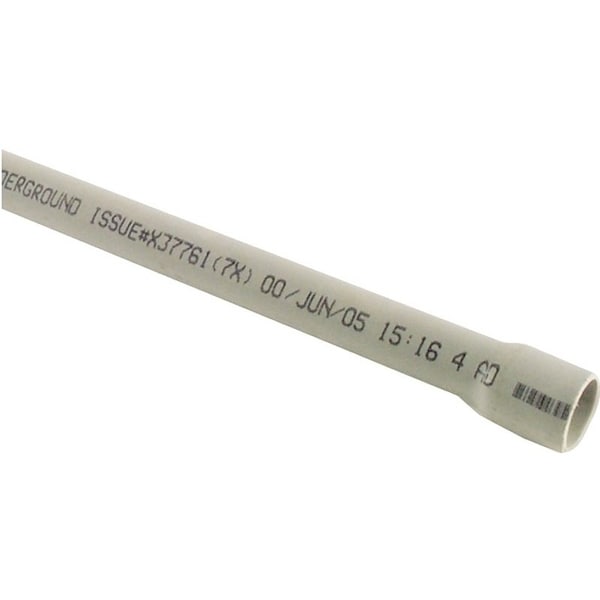 Jm Eagle Non-Metallic Conduit, Schedule 40, 3/4 in Trade Size, 10 ft, PVC - 67454