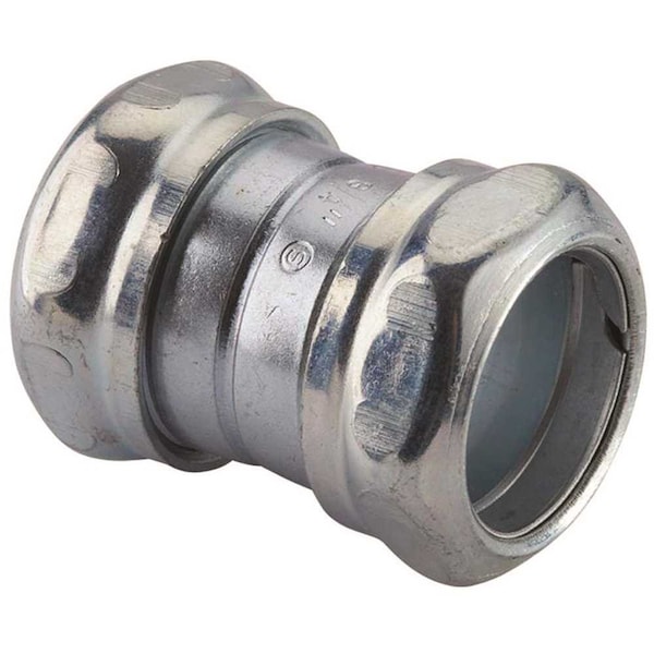 Halex EMT Coupling, 1-1/2 in, Compression, Steel, PVC Coated - 62415