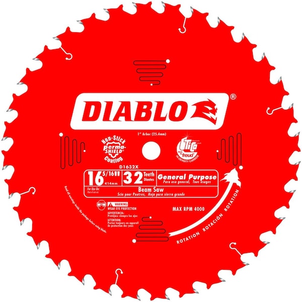 Diablo Atb Red, 16-5/16" Cutting dia. x32T - D1632X