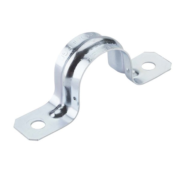 Halex Two Hole Strap, Conduit Use, 1-1/2 in, Steel, Galvanized - 26125