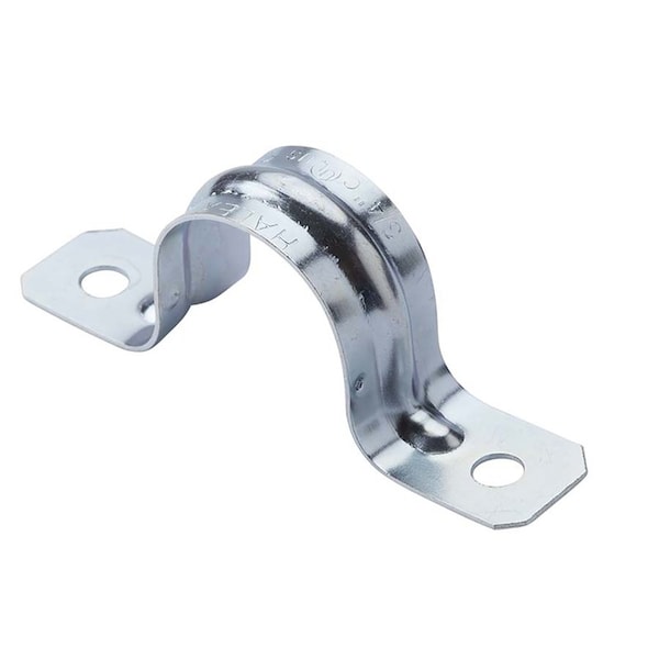 Halex Two Hole Strap, Conduit Use, 1-1/2 in, Steel, Galvanized - 26125