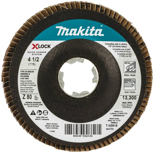 Makita X-LOCK 4 1/2" Disco de Láminas Tipo 29, 80 Granos - T-03919