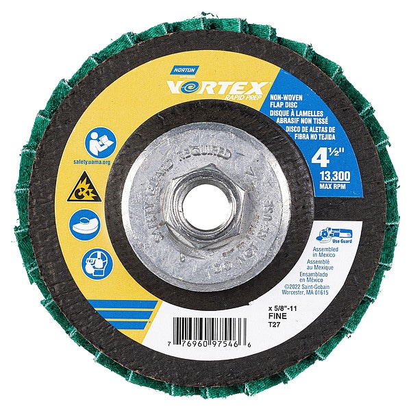 Disco de aletas Norton Abrasivos, Óxido de Aluminio, 4 1/2" de diámetro - 77696097546