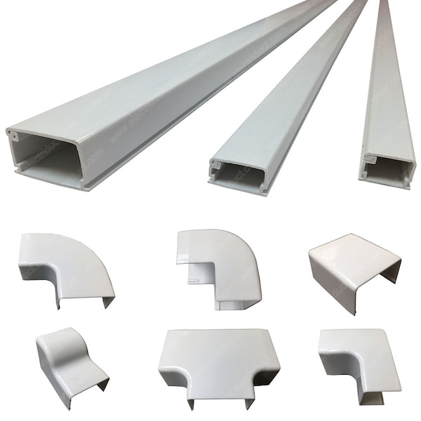 Electriduct Small Latching Surface Raceways- 59"- Case of 20- White - SR-ED-SM1-CASE-WT