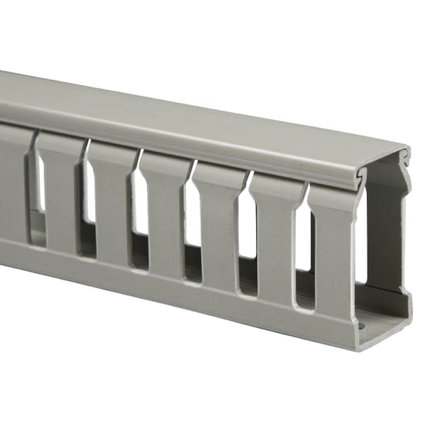 Kable Kontrol PVC Open Slot Wire Duct - 1.3" x 1.3" x 6.5' L - 12 pcs - Gray, 1 Pc - PFOS1.3X1.3-12