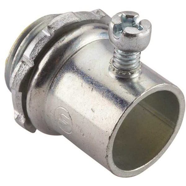 Halex EMT Connector, 1-1/4 in, Set Screw, Steel, Galvanized - 62715