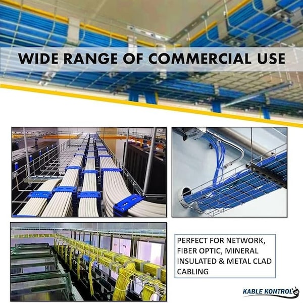 Kable Kontrol Wire Mesh Cable Tray Straight Section, Electro-Zinc Resistant Steel, 12' Wx2' Dx10' L, Chrome Finish - KK-12X2X10-EZ