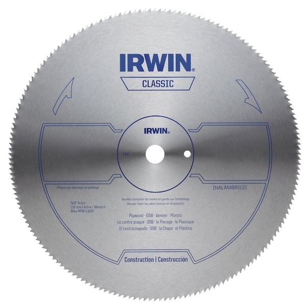 Irwin 6-1/2 in. D X 5/8 in. Classic Steel Circular Saw Blade 140 teeth 1 pk - 11820ZR